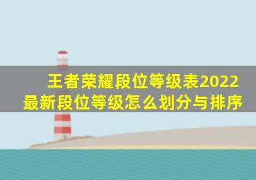 王者荣耀段位等级表2022 最新段位等级怎么划分与排序